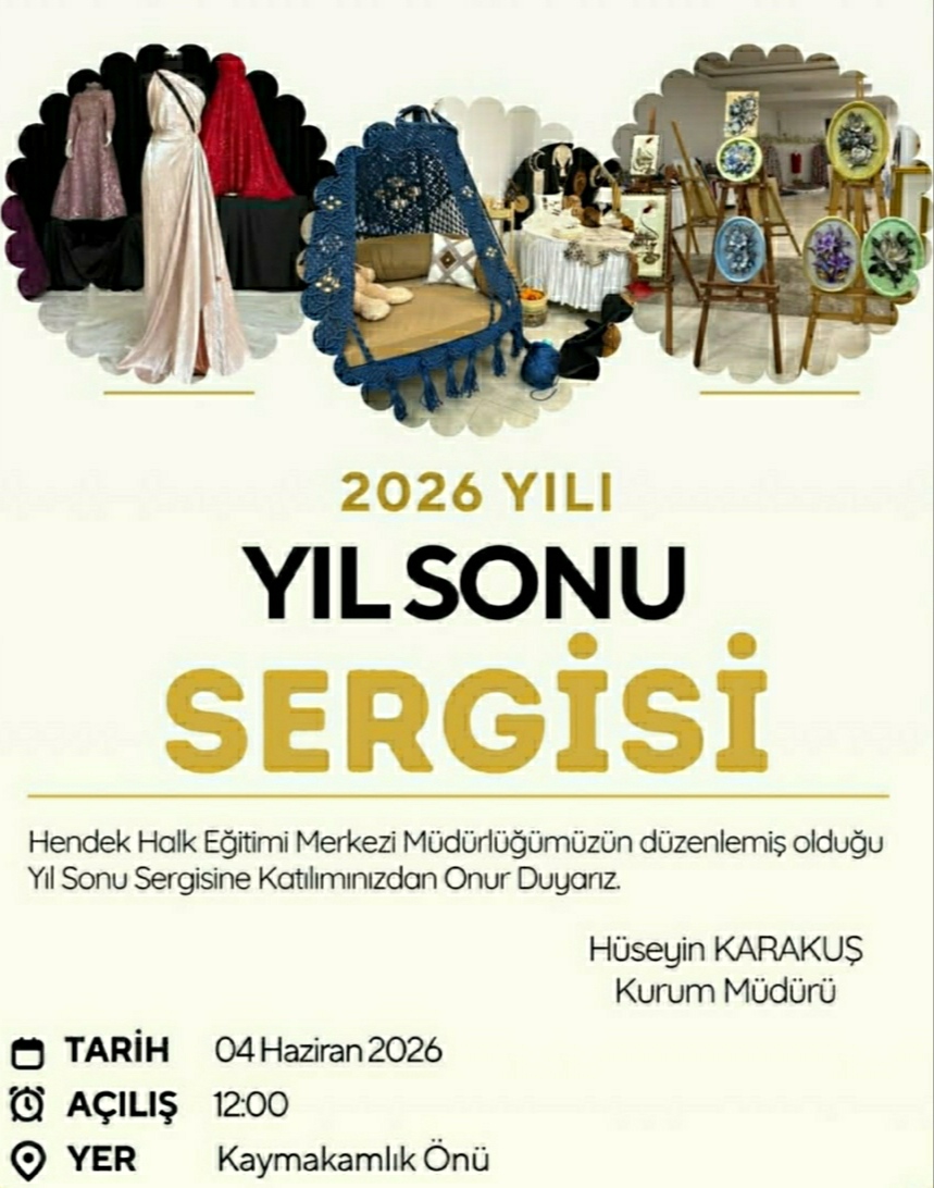 Hendek Halk Eğitimi Merkezi’nden Yıl Sonu Sergisi Daveti