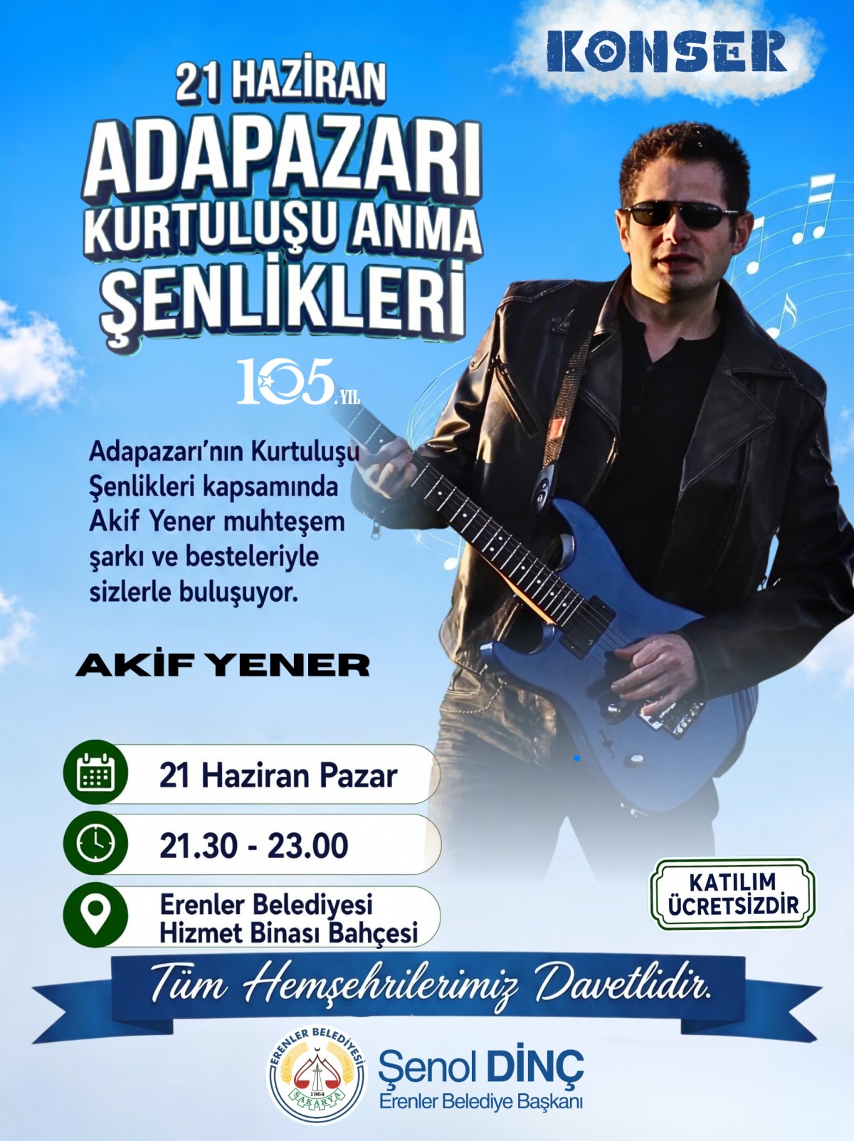 Akif Yener, Adapazarı'nın kurtuluş coşkusunu Erenler'de yaşatacak